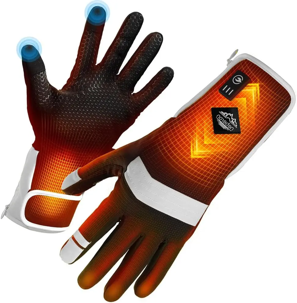 Neberon Heated Glove Liners 7.6V Rechargeable Battery Heated Work Thin Gloves for Hunting Skiing Motorcycle Cycling