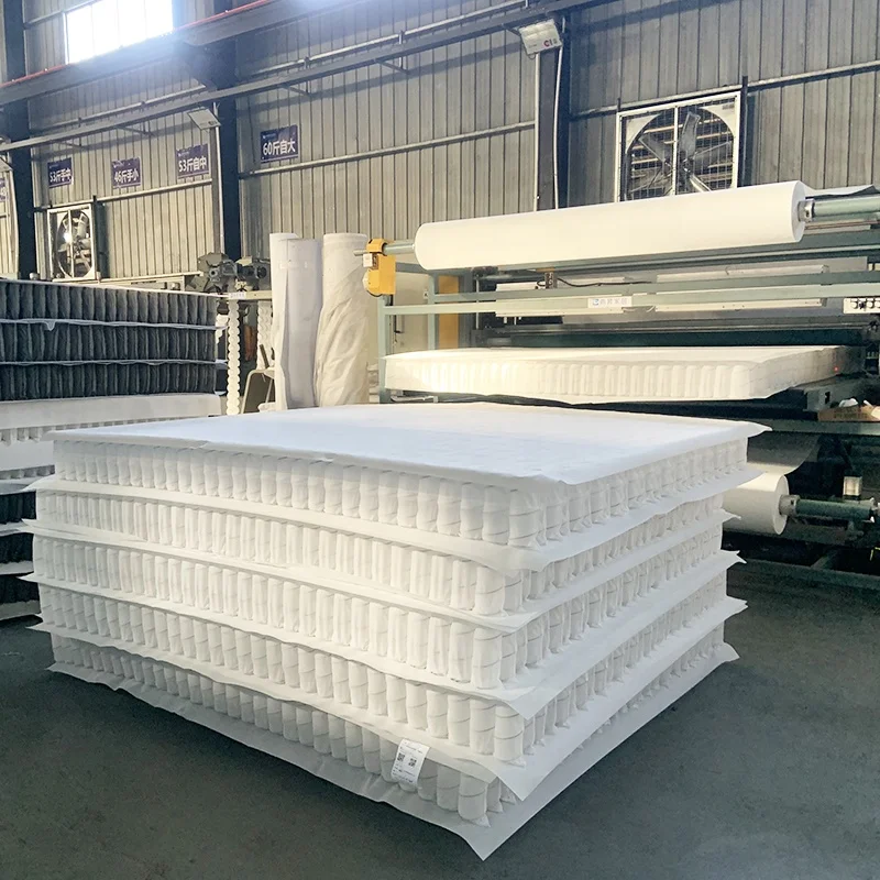 Wholesale Cheap Bed Mattresses Metal White Blue Grey Color Pocket Spring Sleep Well Roll Up