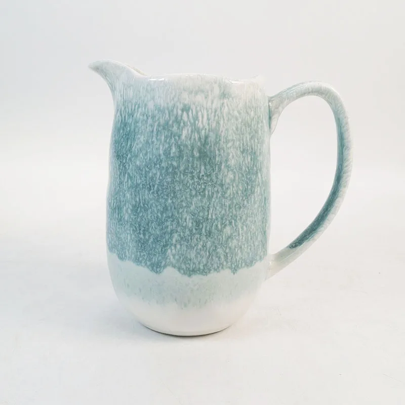 Современная синяя глазурованная настольная керамическая ваза для цветов для домашнего декора