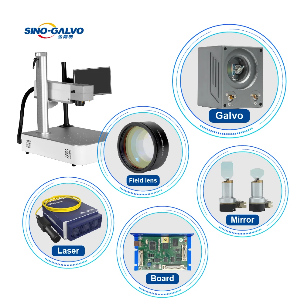 Sino Galvo Galvanometer Scanner Equipments  for  Fiber Laser Marking Machine Laser Source F-Theta Lens XY Mirror Motor