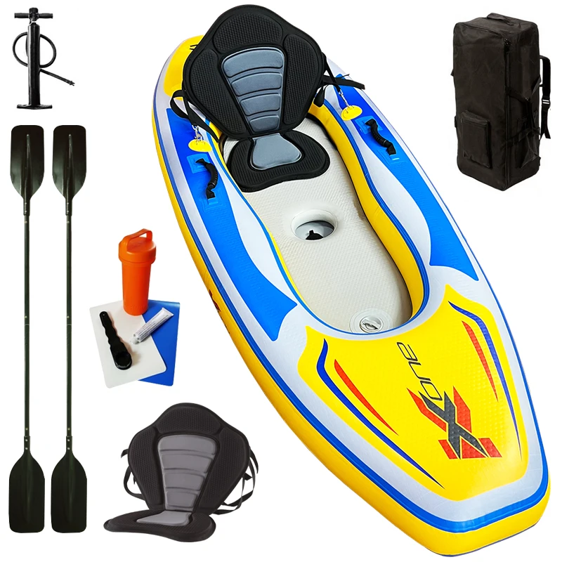 Zebec Kxone WOOSUNG Manufacturers  inflatable foldable Pvc canoes Folding Kayak with paddles