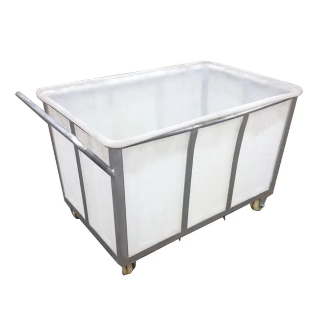Factory sell poly plastic 1000liter bulk laundry carts trolley linen truck