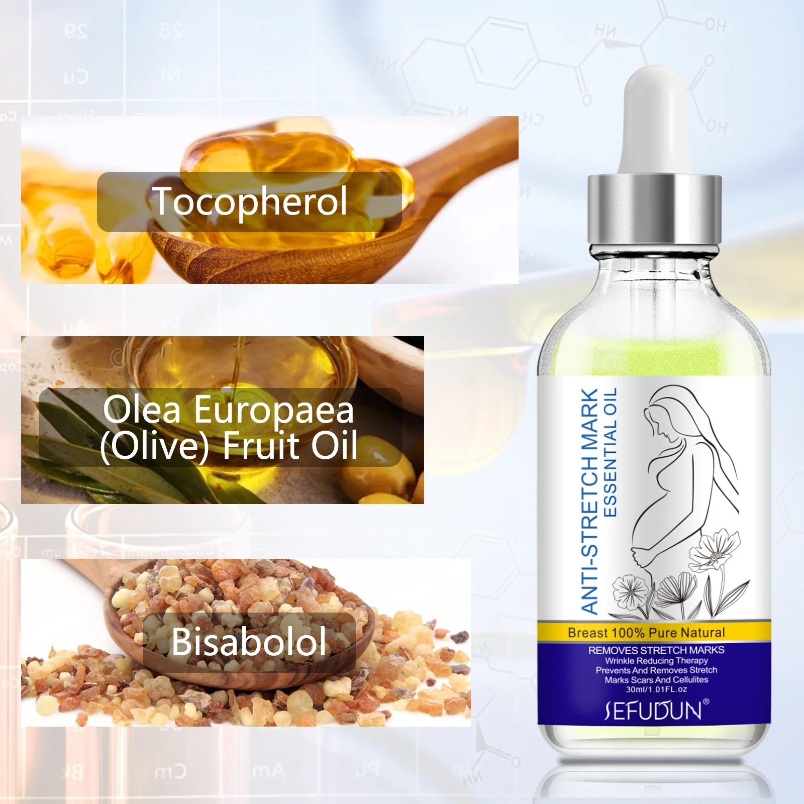SEFUDUN body care 30 ml organic natural plant extract skin revitalizer anti-aging skin firming stretch marks essential oil