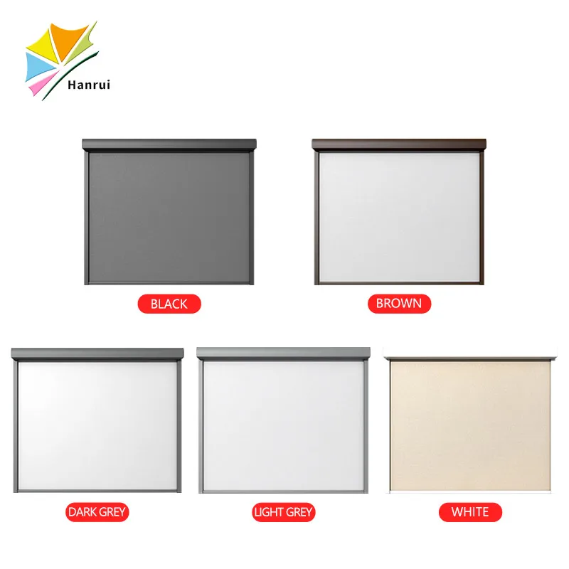 Wholesaler Customization  Aluminium Roller Shades Outdoor Rainproof Motorized Zipped Blinds