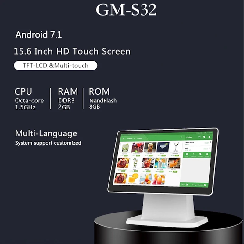 Cashier machine for supermarket pos system set touch screen cash register android tablet with printer cashier touch screen