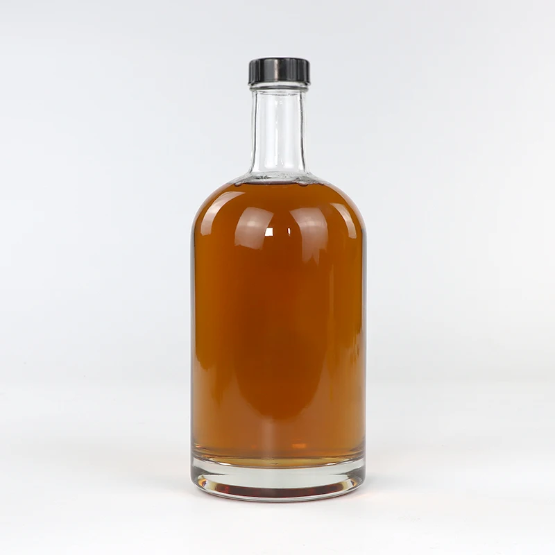 Empty Nordic Round 750ml Liquor Gin Vodka Glass Bottle for Sauces with 33 400 Screw Cap