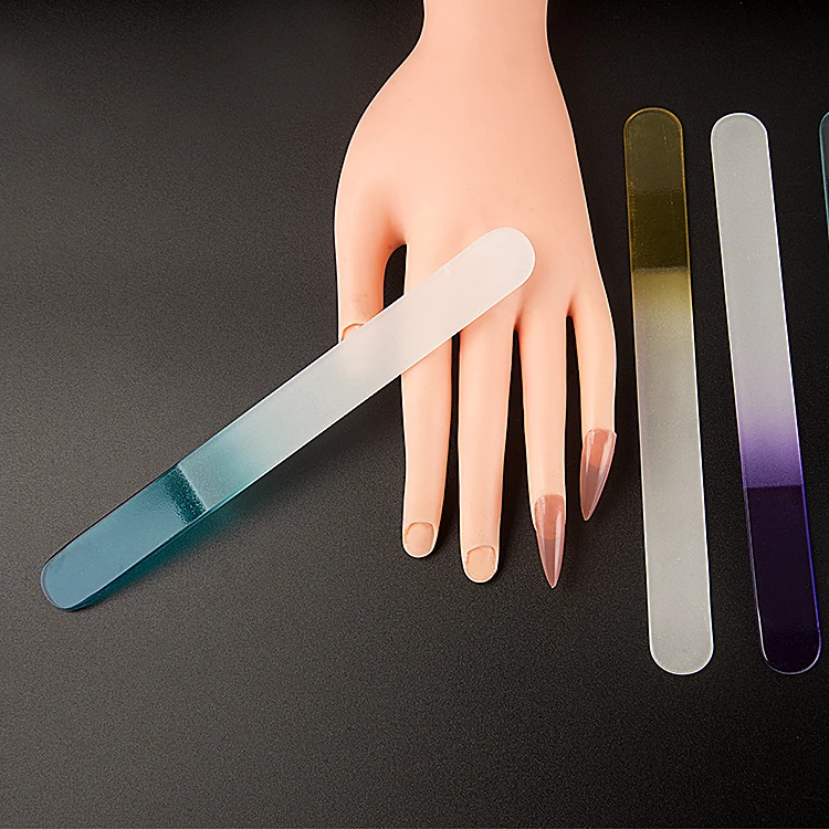 Высококачественная пилка для ногтей из закаленного стекла с прозрачным чехлом