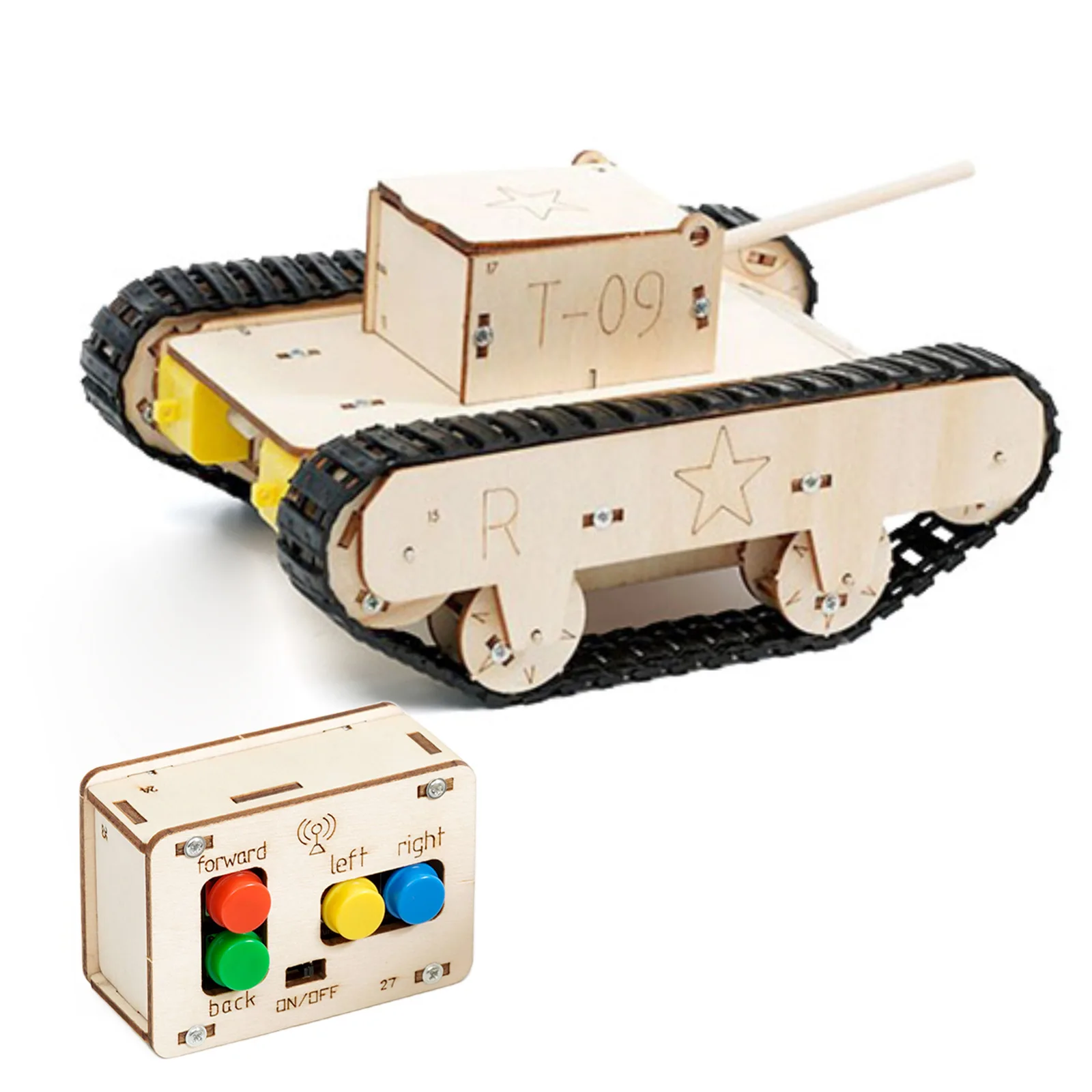 Top Selling Remote Controlled Swerving Tank Science Physic Experiment Gadget Kit Diy 3D Wooden Puzzle Toys for Kids