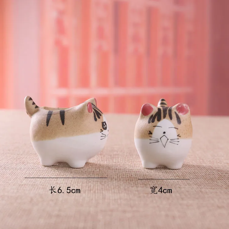 cute indoor cartoon cat animal shape flower plant pot succulent planters containers for cactus