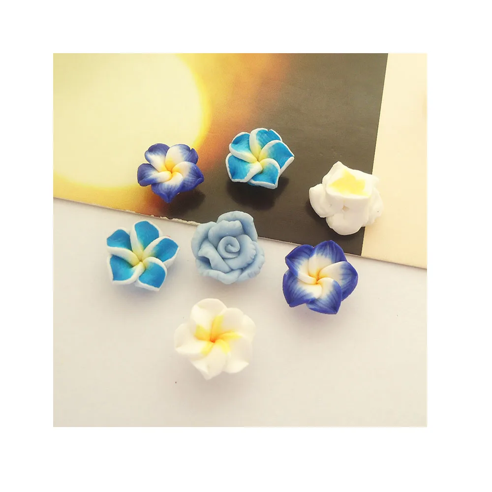 10MM Small Pulmeria Polymer Clay Flower Without Hole For Jewelry Making Necklace Earring DIY Decoration Nail Art Phone Case