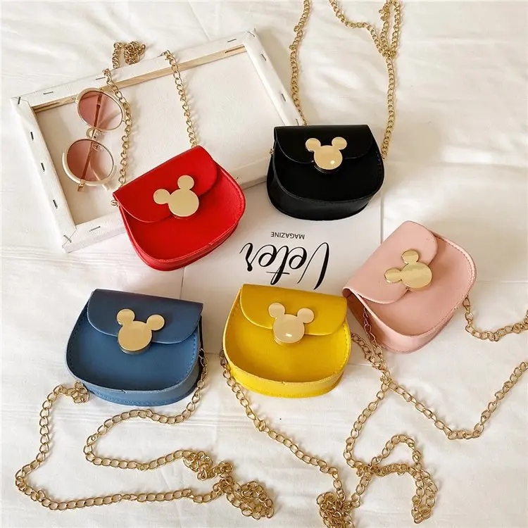 Stock Fashion High Quality Solid Color Mini Mouse Purses For Little Girls