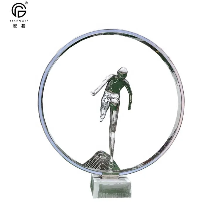 Life size outdoor stainless steel modern metal  statues sculpture for garden