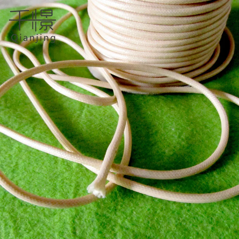 manufacturer supplier 3mm waxed round cord  leather feel draw cord  for garment or bags