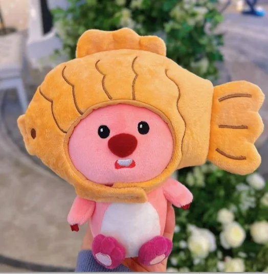 Cute Beaver Doll Plush Keychain Pendant Pink Plush Keychain