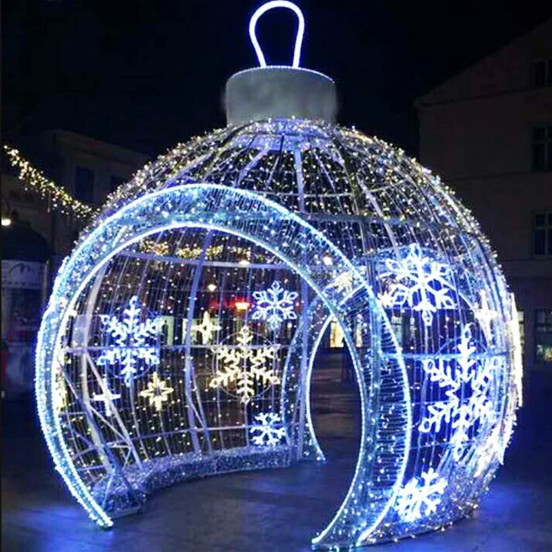 popular and colorful outdoor waterproof 3D led motif light decoration giant christmas ball