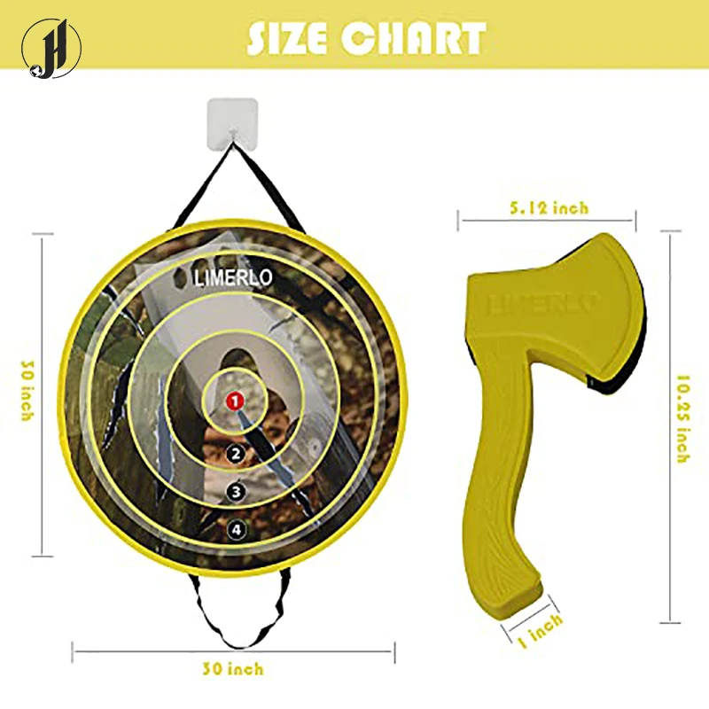 HJ foam safety axe dart board set shooting sticky dart games throwing target games for kids and adults