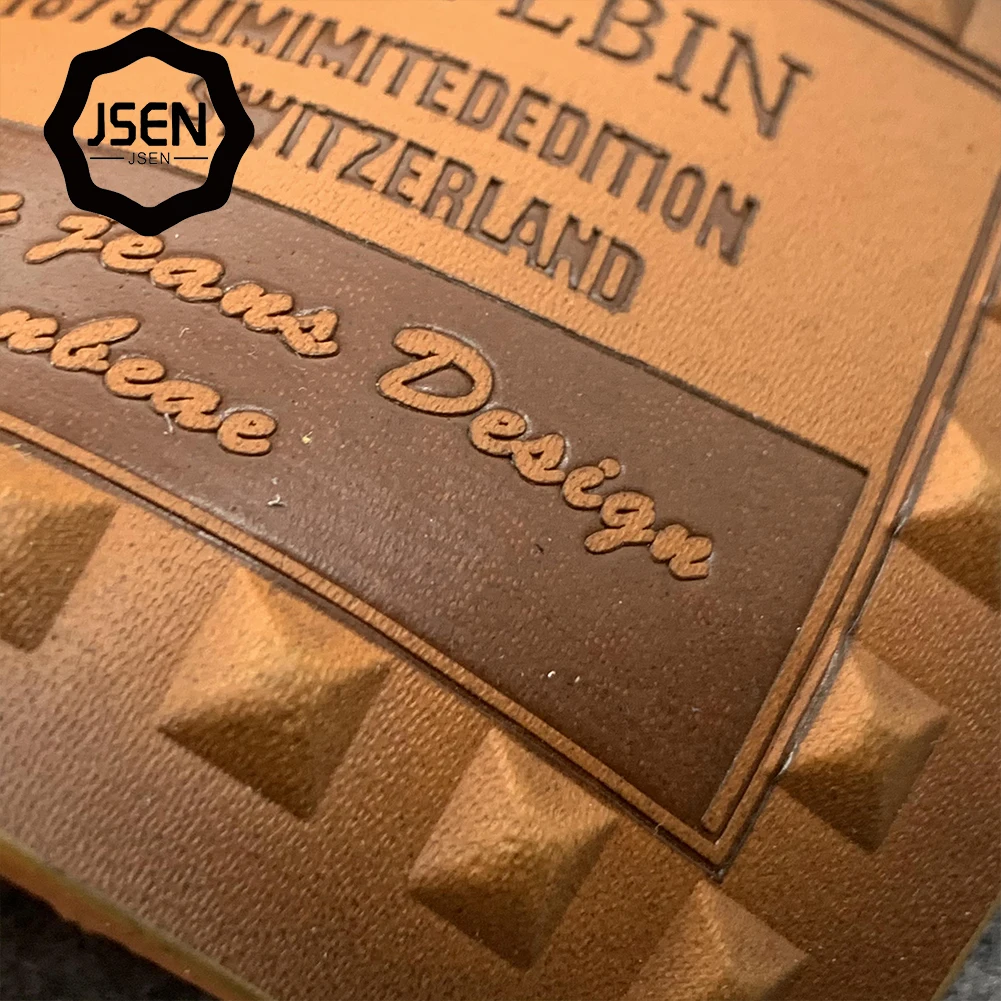 
Best price Custom brand jeans tag pu label embossed leather label patch for clothes garment 