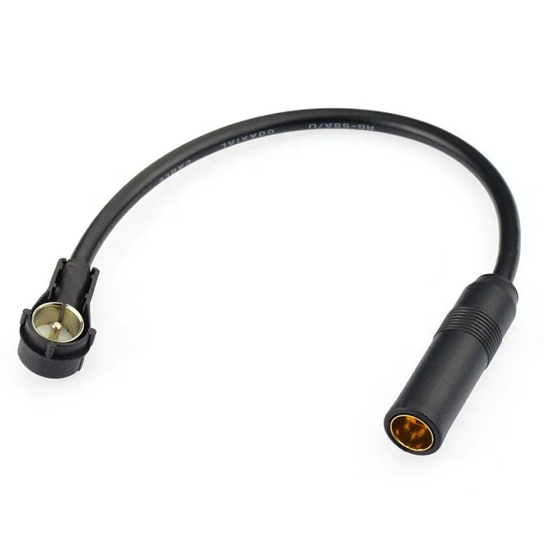 Black 30cm Wire DIN To ISO Easy To Use Durable Replacement Convert Cable Antenna Adapter Radio Aerial Car Accessories Extension