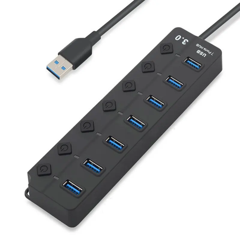 USB Hub 3.0 High Speed 4 / 7 Port USB 3.0 Hub Splitter with On/Off Switch