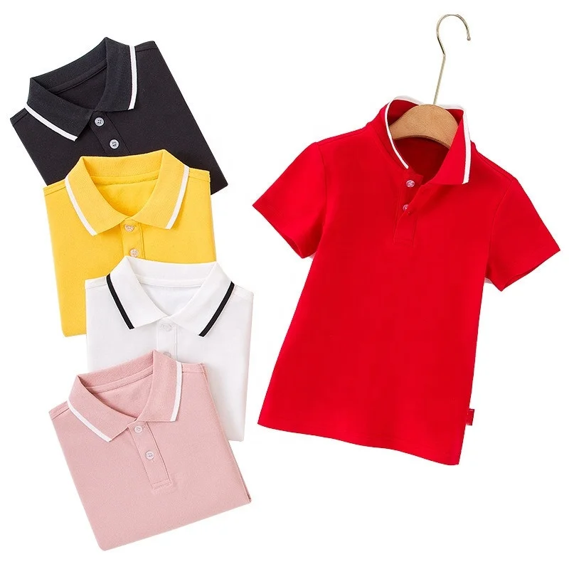 Byval custom 100% cotton pique polo tee shirt boys t-shirts plain basic school uniform short sleeve kids uniform polo shirt
