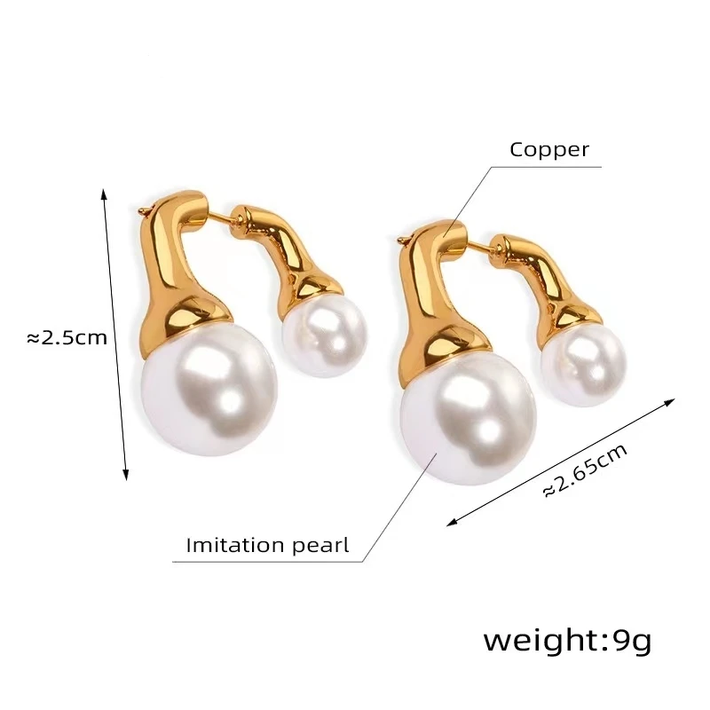 Wholesale Retro Jewellery Pentagram Pearl Earrings Aura Plated Crystal Dangle Earrings Fashion Women Accessories Jewelry