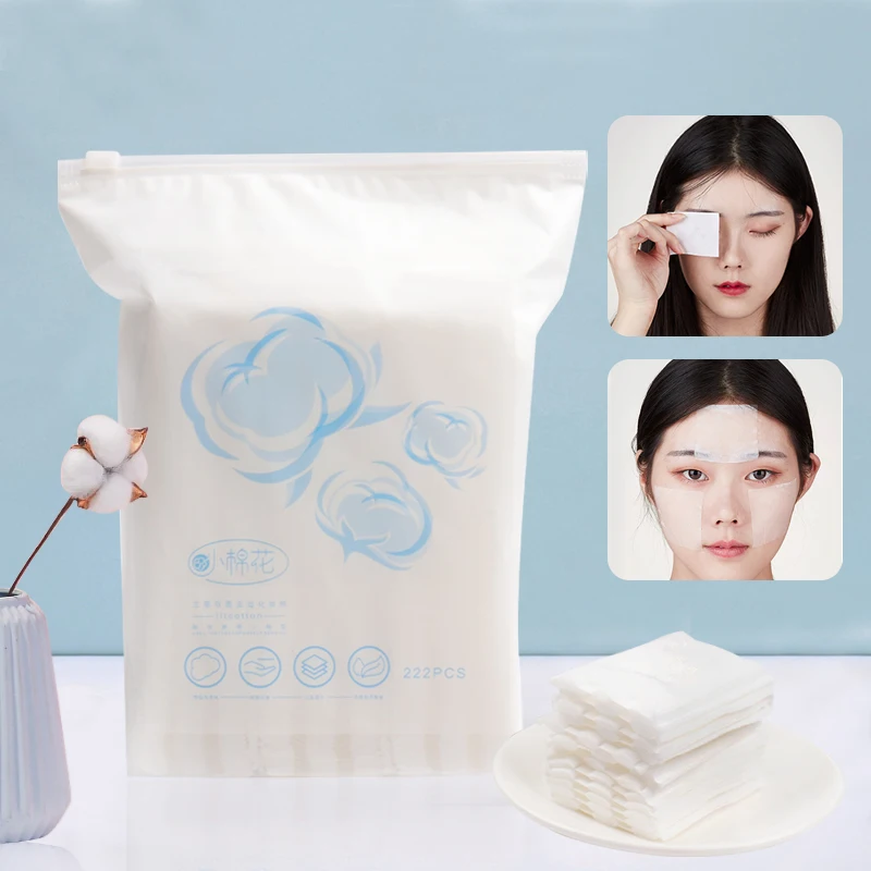 222 Pcs Disposable Double-Sided 3 Layer Ultra-thin Facial Cleansing Paper Cotton Pads Soft Makeup Remover Pads
