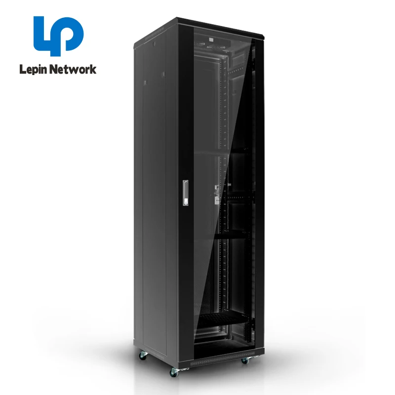 ningbo lepin china factory glass door 24u 42u maximum load bearing 600kgs 1000kgs 1200kgs CAC server rack data center cabinet