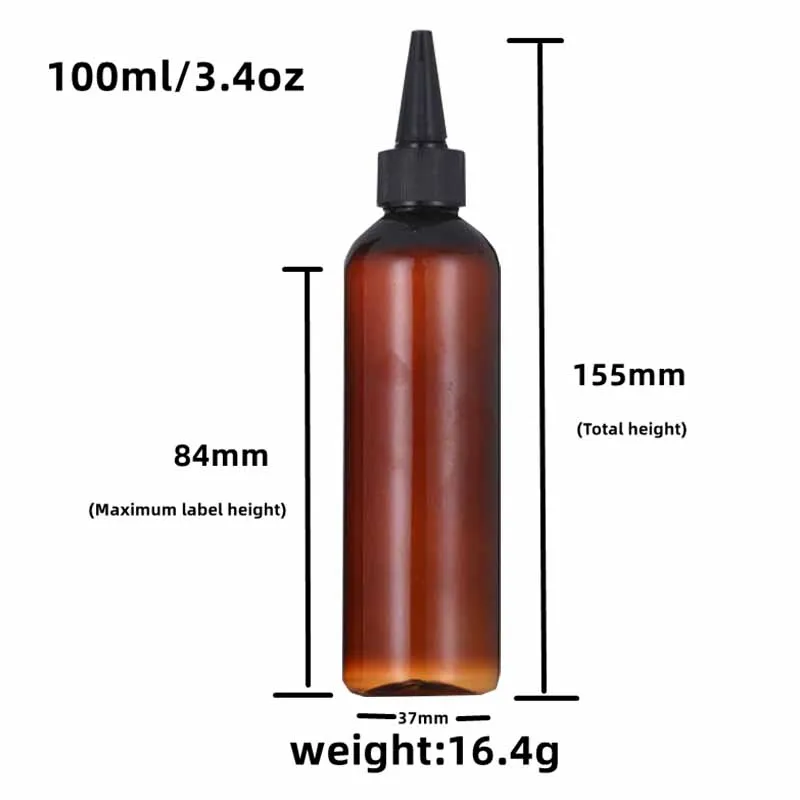 30ml  50ml 100ml 120ml 150ml 200ml Plastic hair oil applicator bottle for flavorings and hair oil