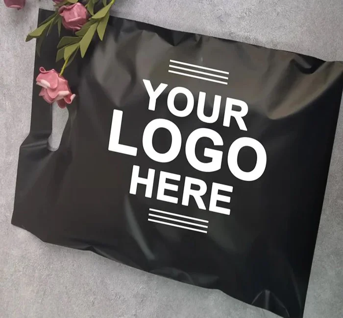 Plastic Thank You Mail Bag For Apparel Packaging Printed Poly Mailing Bags With Handle Express Bag Courier Delivery