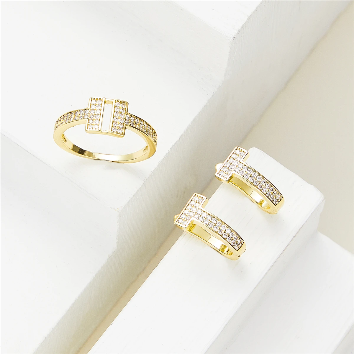 New Fashion Jewelry Set Ring Necklace Earring Wedding Jewelry Moroccan National Style Hollow Diamond