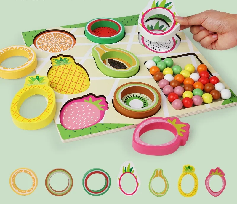 Montessori Educational Toy-Pinch the Beads Game Metal Toy Set for 2-4 Years 5-7 Years Packed in Color Box