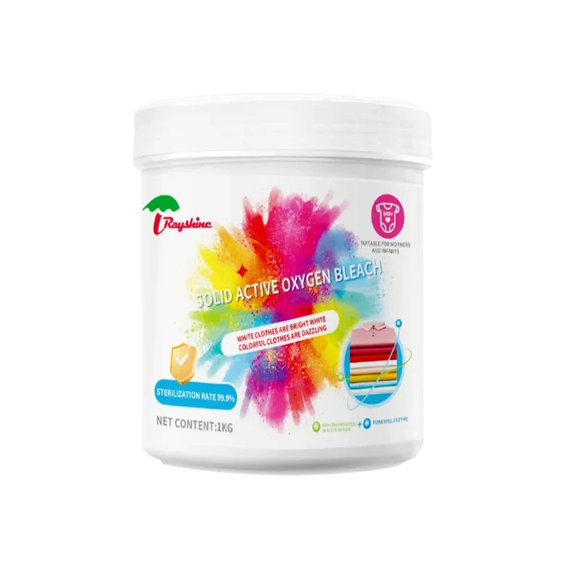Оптовая продажа отбеливатель Rayshien с насыщенной пеной активным кислородом для стирки глубокой очистки взрывоопасный порошок моющее средство 1 кг/бочка