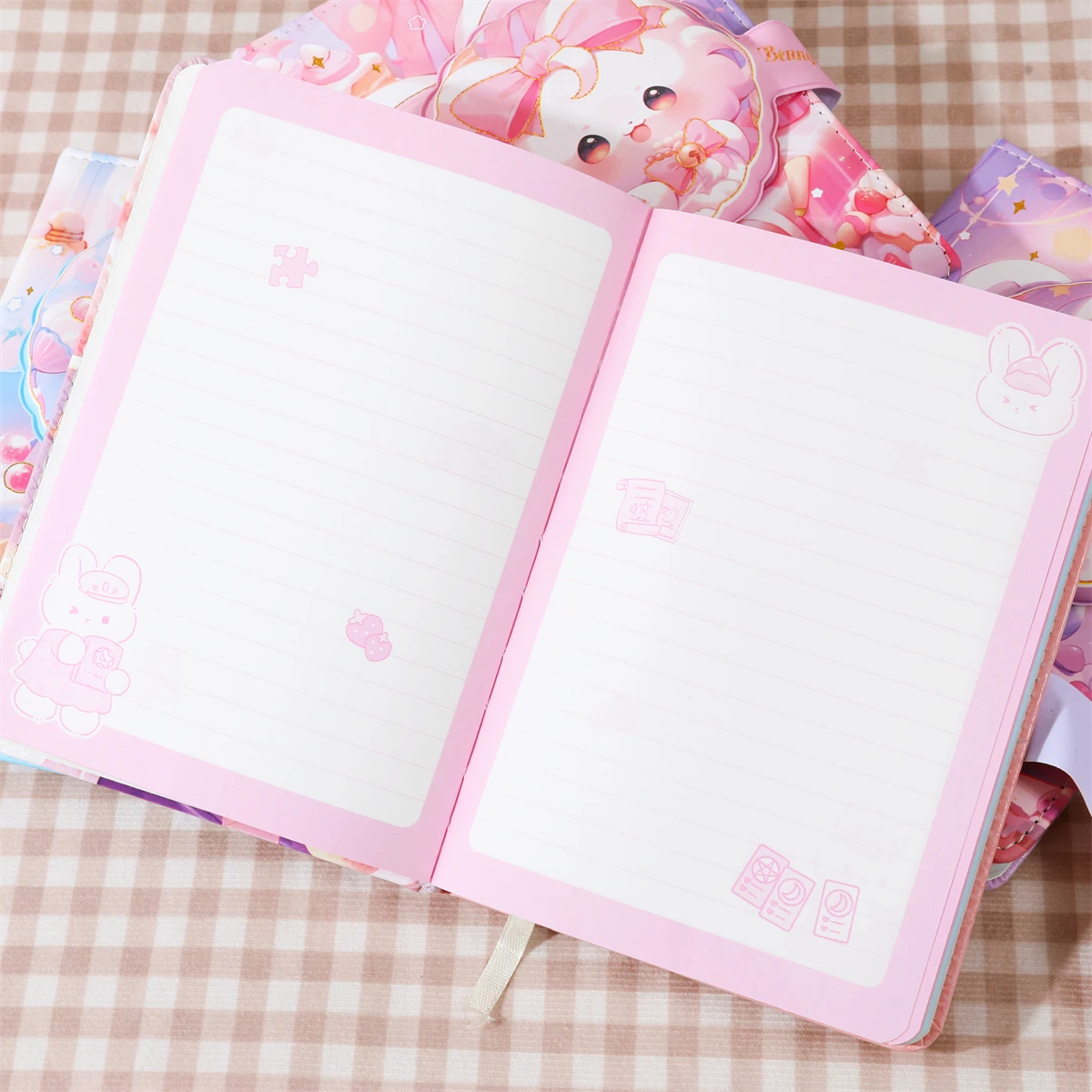 Iigen Creative Cartoon Kawaii Diary Book 132 Sheets Youth Notebook for Boy Girl Relieve Stress Fun Spiral Style PU Leather Cover
