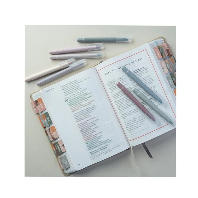 Free sample manufacturer oem no bleed vintage color bible gel highlighter marker pen set kawaii text markers for kids