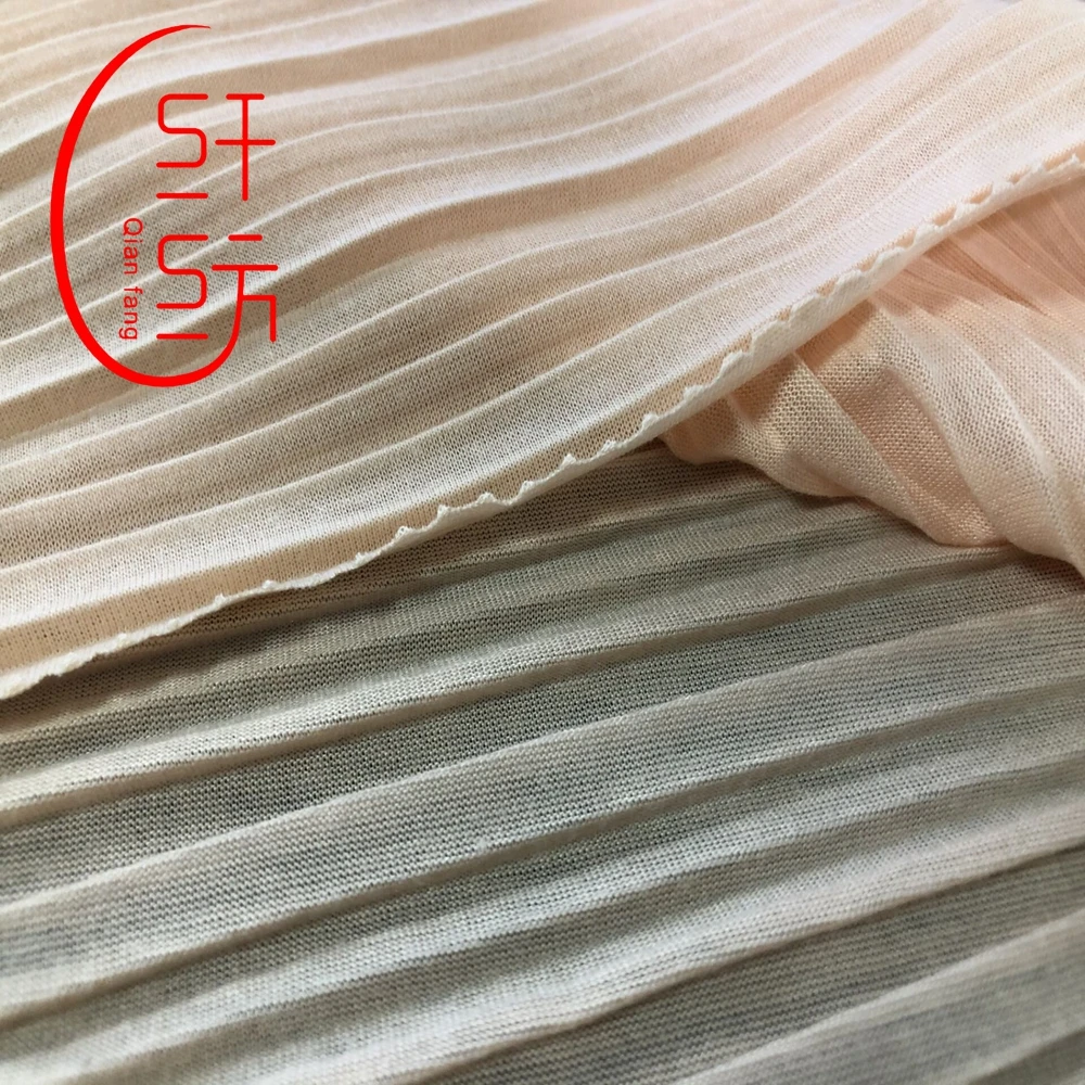 Fashion garment stretch crinkle plissee machine fabric for clothing nice dress
