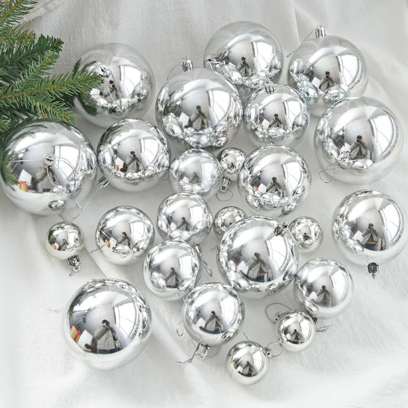 Christmas Baubles Ornament Silver Ball Party Home Garden Decoration Christmas Ball For Christmas Tree Decoration