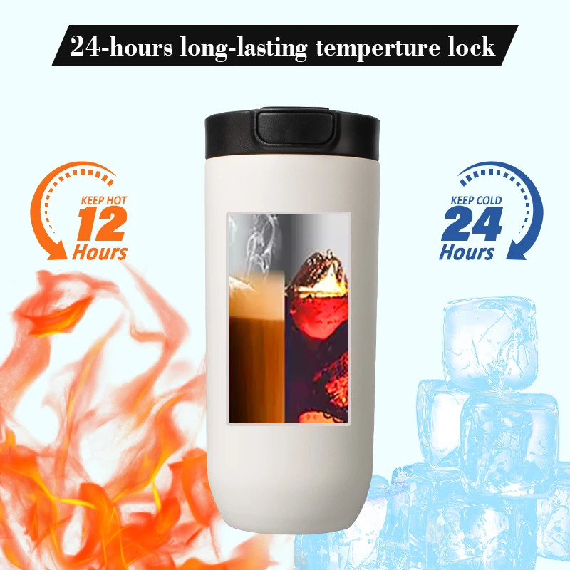 Пользовательские 17 унций termos из нержавеющей стали с двойными стенками Изолированная кофейная кружка колба крышкой нажмите кнопку переключатель бутылка для воды