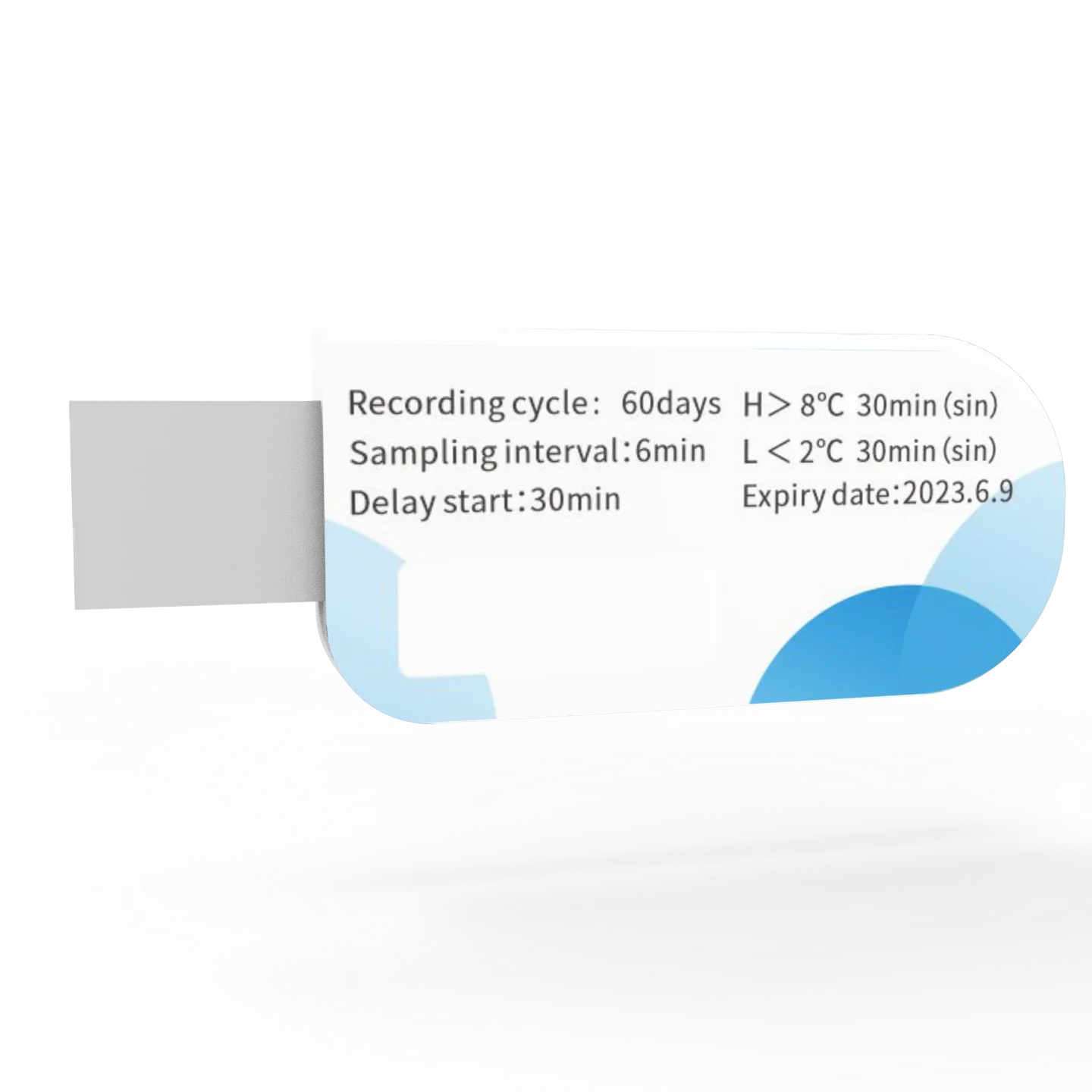 One time use disposable PDF USB temperature data logger NIST traceable