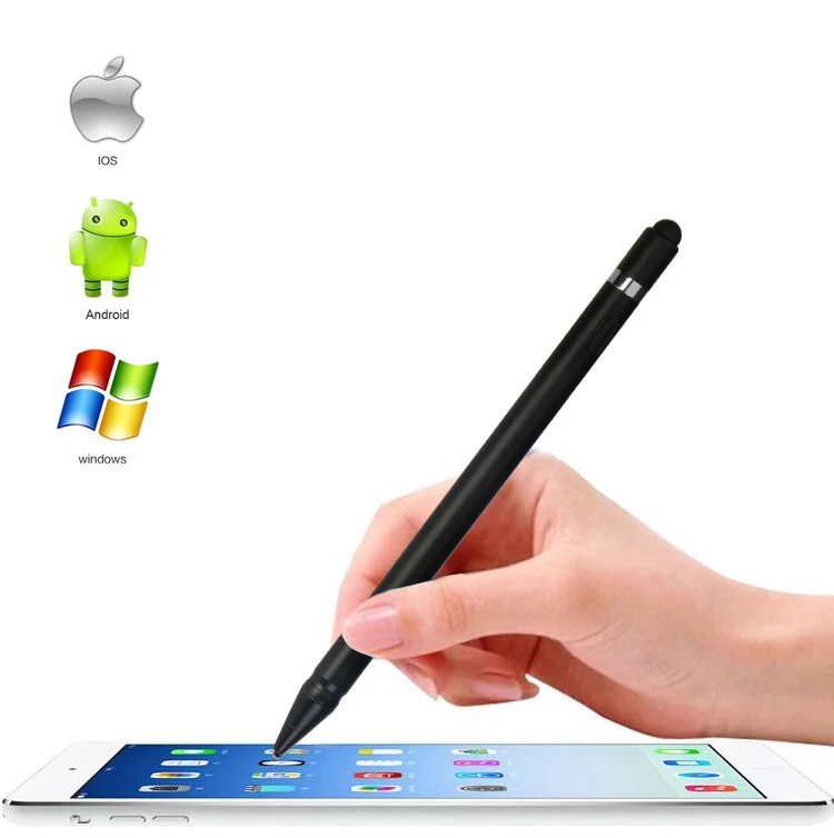caneta stylus ativa 2 in 1 Universal Stylus Pen with High Precision Coppper Tip for Android iOS Windows Capacitive Touch Screens