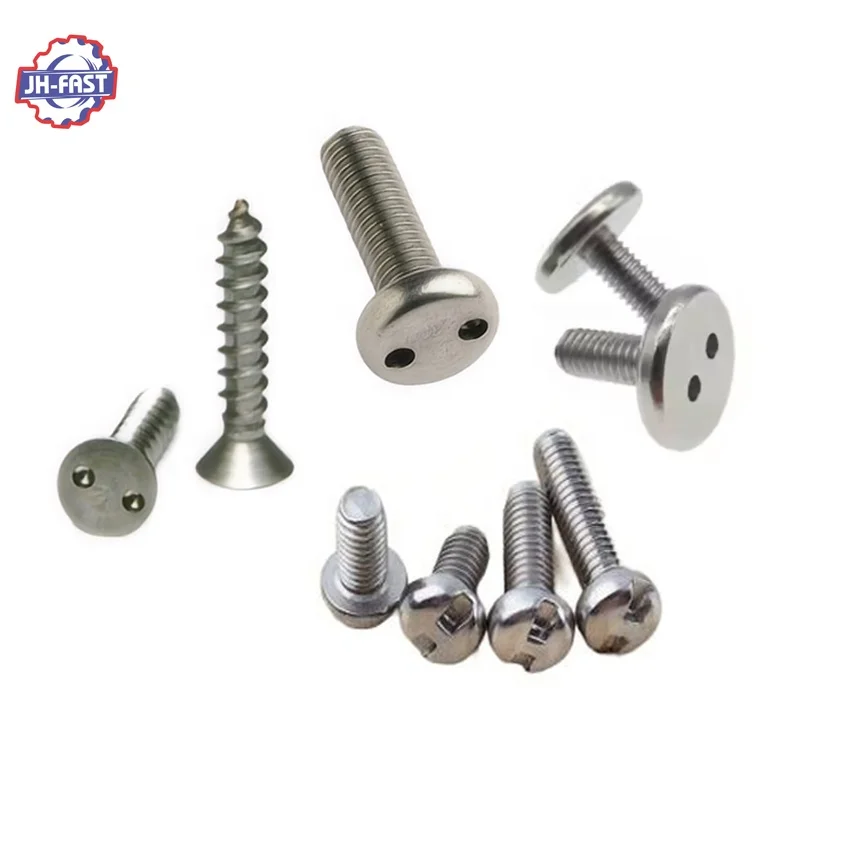 Type H m3 m4 m5 countersunk snake eye spanner head machine screw pan head two hole pig nose security screw