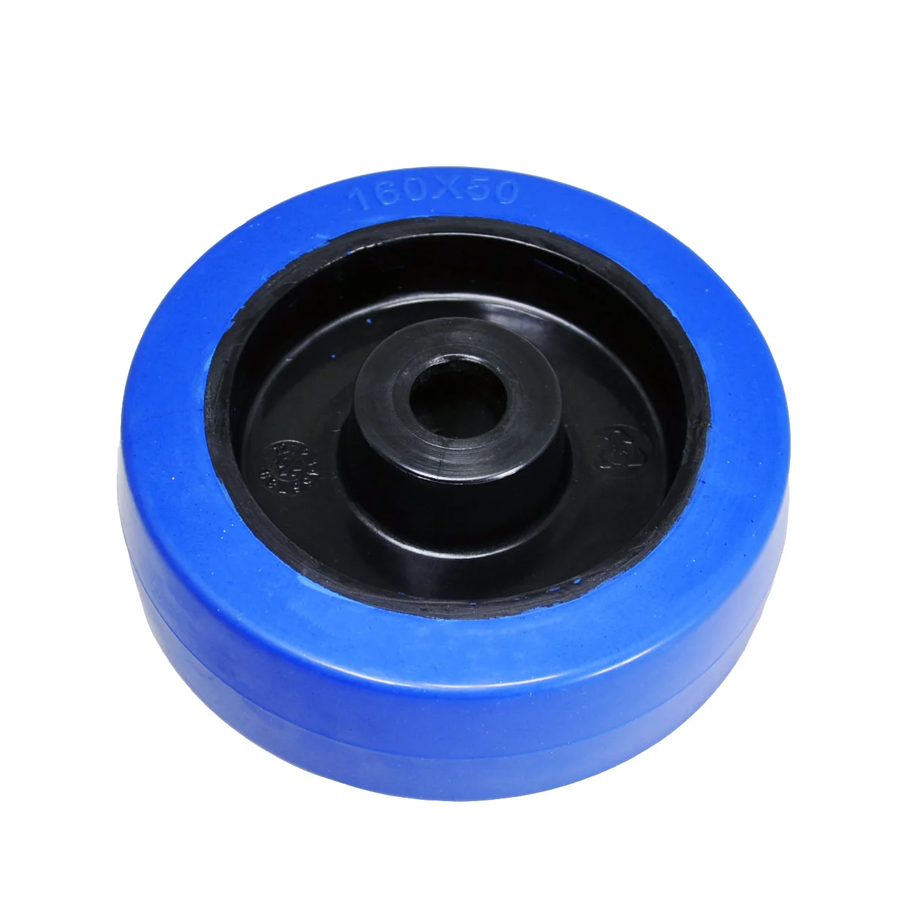 Source factory Hot  products 160X50X60mm European style  High elasticity Roller bearing  Nylon  core blue rubber caster wheel