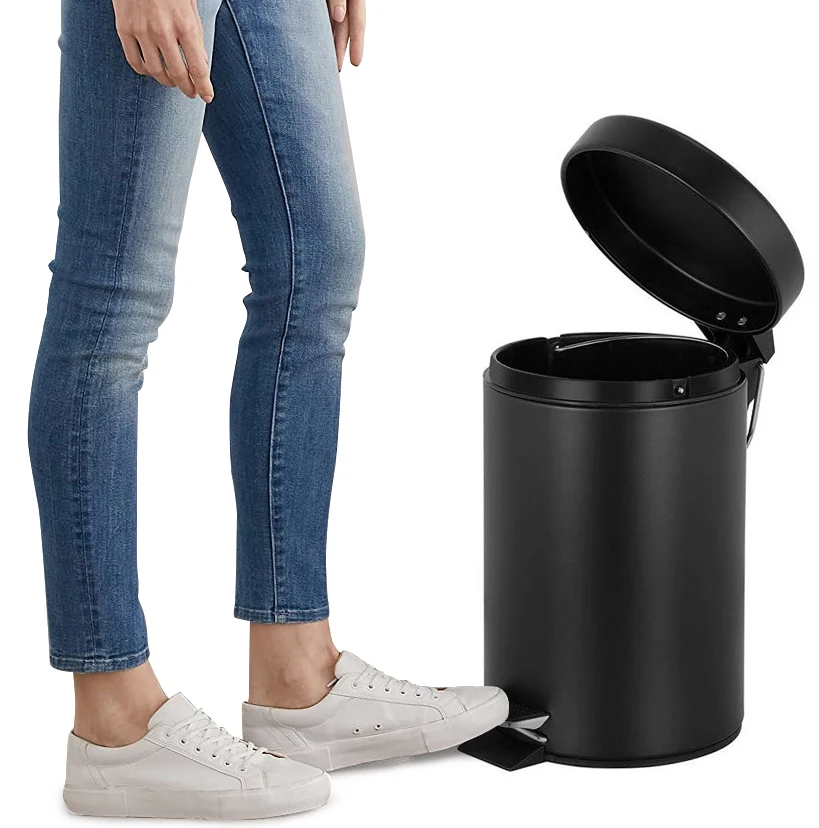 Home Office Metal Foot Pedal Dustbin Classification Functional 12L Garbage Bin
