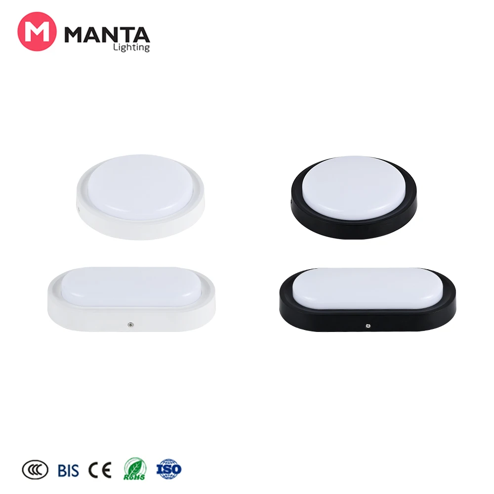 Outdoor Ceiling Wall Oval Round LED Moisture-Proof Lamp IP65 Waterproof Bulkhead Light