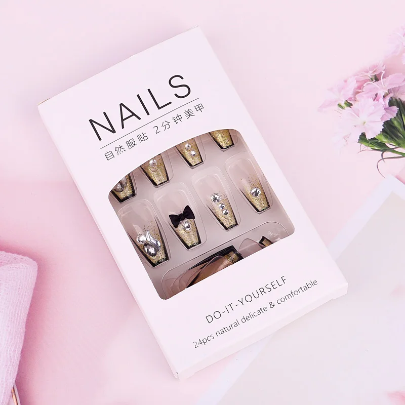 Wholesale Acrylic Long Square Oval Artificial Fingernails Almond Handmade French Nail Supplies Press On Nails At Home Salon