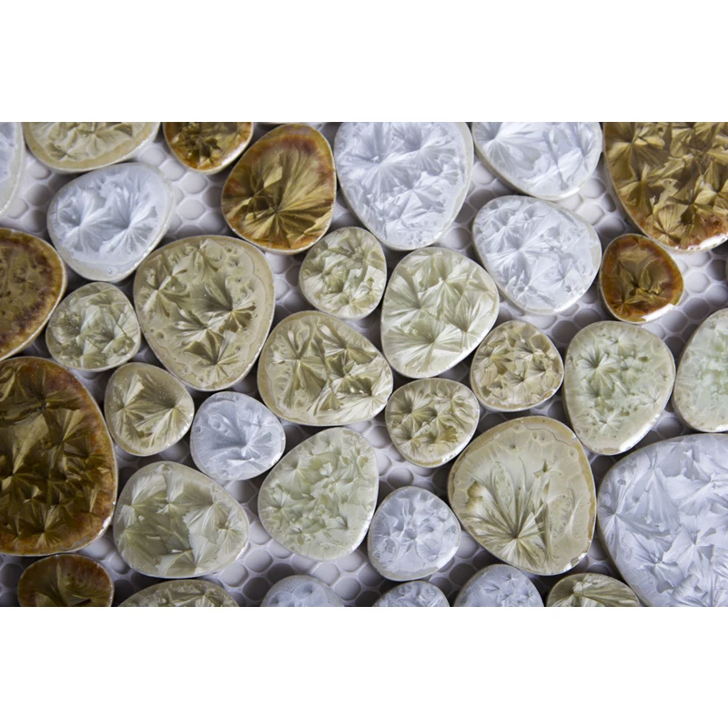 China pebbles shape bathroom ceramic floor mosaic tiles for crafts