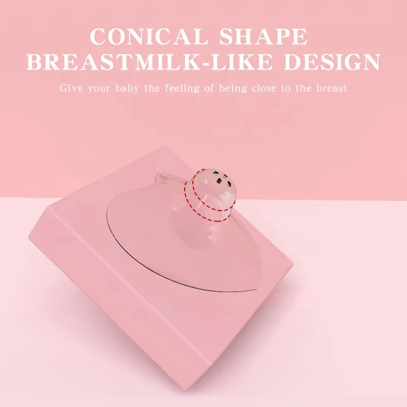 Wholesale Breastfeeding Reusable Silicone Nursing Protector Shields Silicone Nipple Protector with Case Custom Logo Packaging