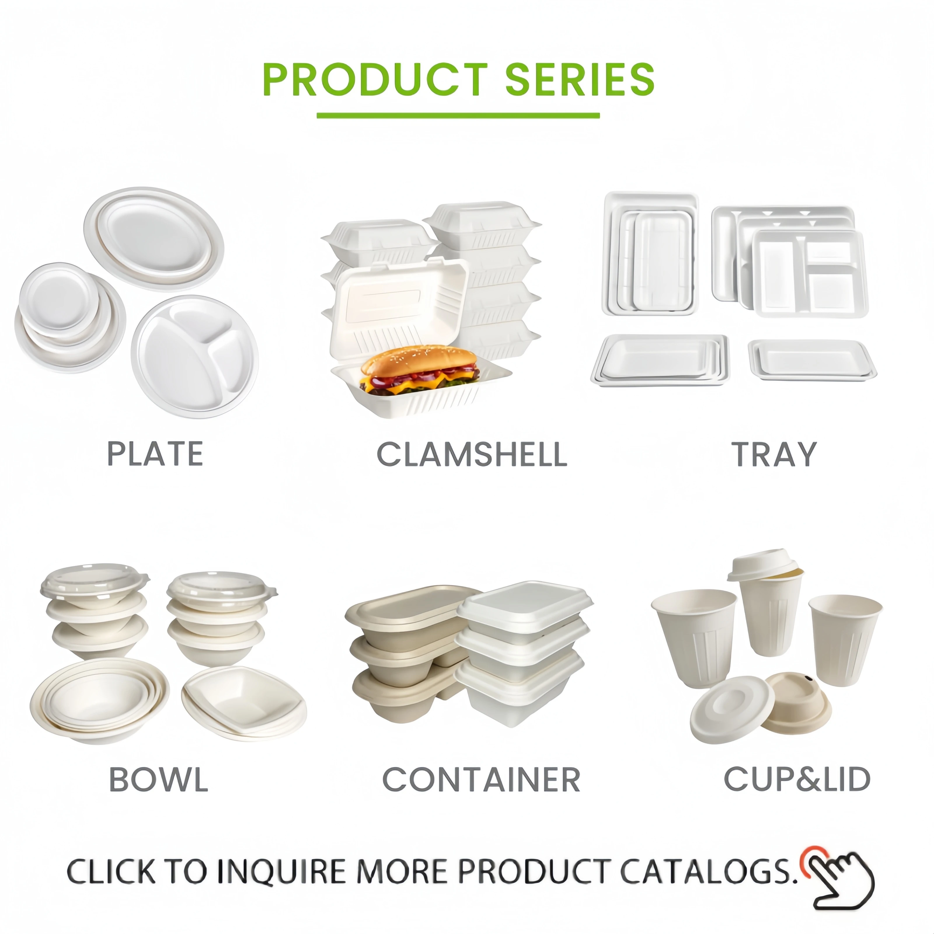 Biodegradable Rectangular Food Tray Supermarket Meat Tray Eco-Friendly Plates for Buffet and Party Bagasse School Lunch Tray