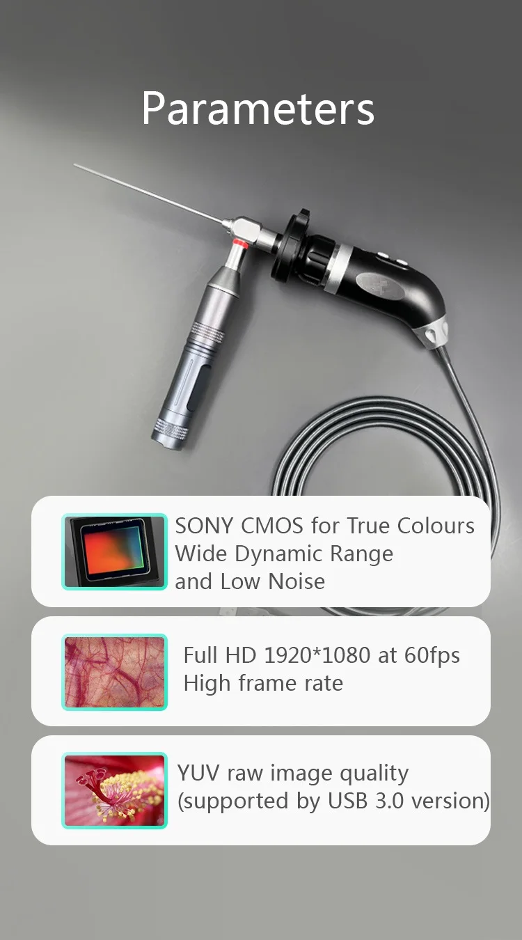 Medical endoscope HD USB Endoscopy Camera 1000 Lines CMOS 720P Medical Endoscope for Rigid Endocopic Ent