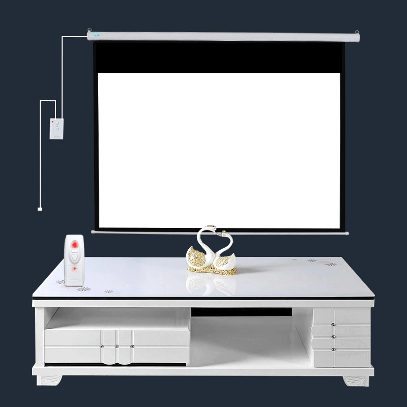  72 дюйма моторизованный проекционный экран Электрический для домашнего кинотеатра