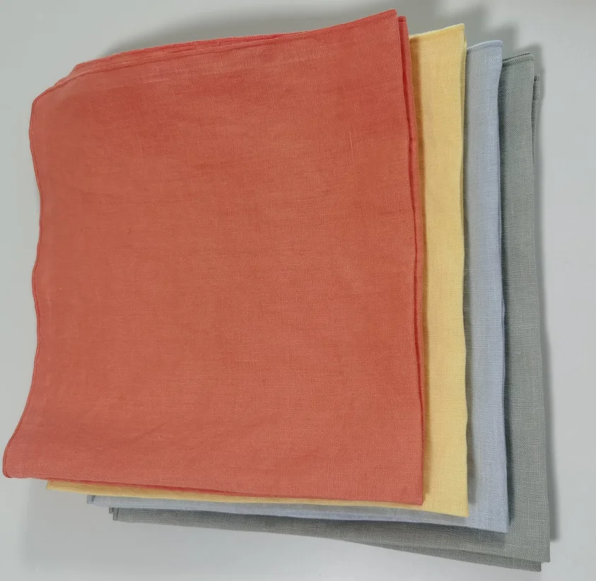 locking/scrolled up hem high quality French pure flax linen napkins with stone washing for wholesale ,wedding eventss